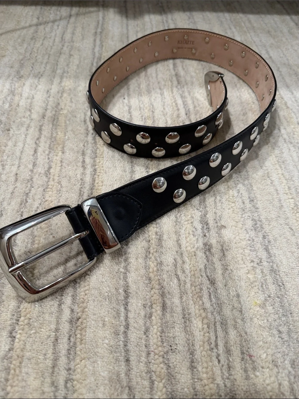 Khaite Bruno Black Studded Leather Belt